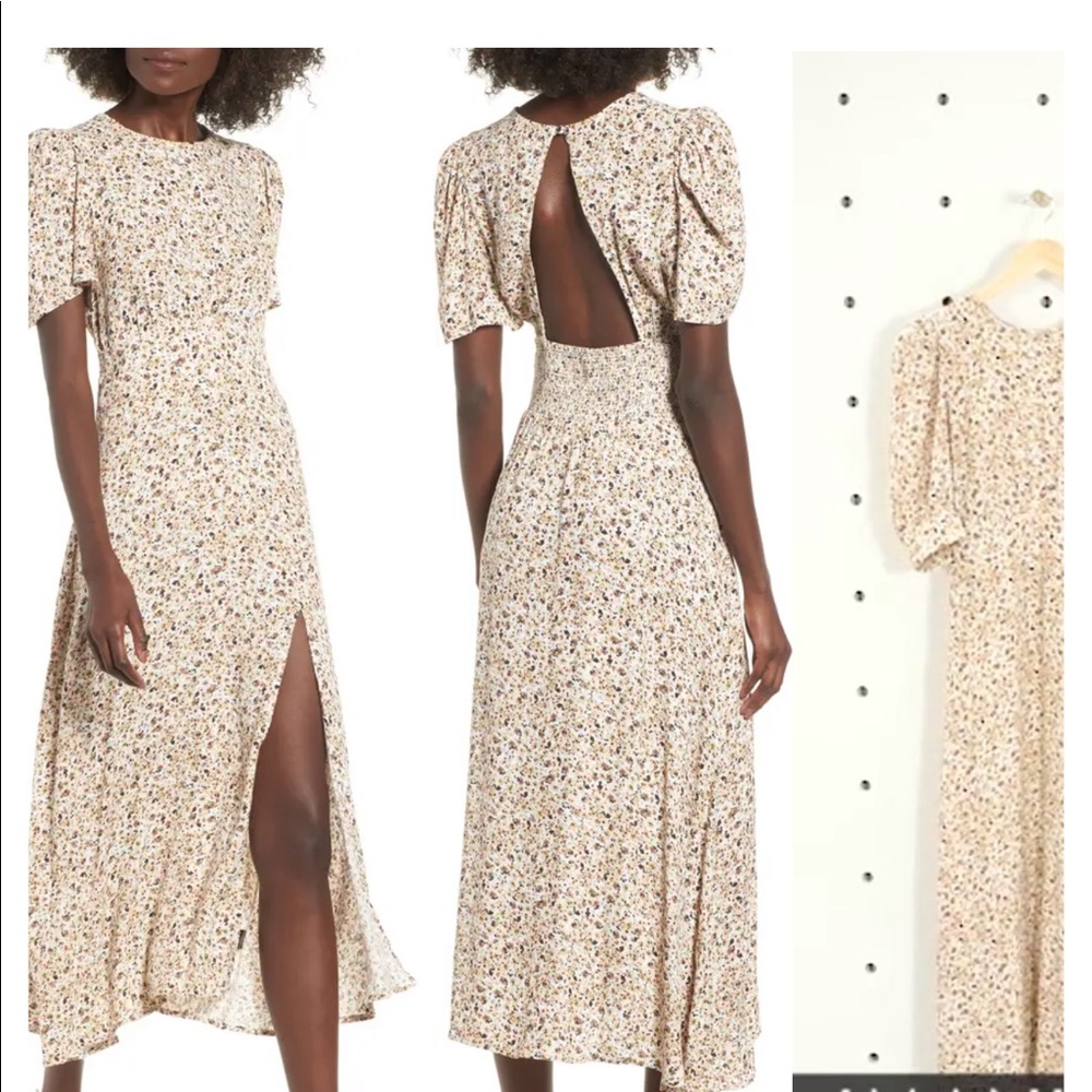 AFRM Layla Midi Open Back Floral Dress Medium